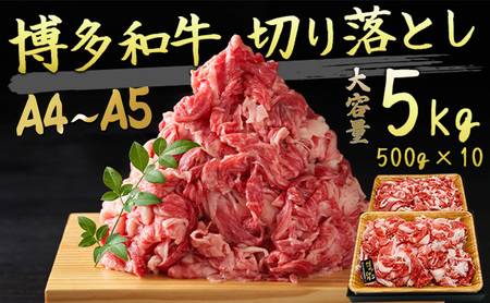 限定 牛肉 博多和牛 A4〜A5 切り落とし 合計5kg(500g×10p)肩ロース 赤身 バラ カルビ 小分け 大好評につき継続!配送不可:離島