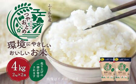 T10 [令和7年産] 環境にやさしいおいしいお米 2kg×2袋 合計4kg [2026年10月上旬迄順次発送予定] つやおとめ 精米 米 バイオマス 福岡県 みやま市