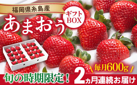 [先行予約][全2回定期便][2025年1月より発送]糸島産 あまおう ギフト 箱 毎月600g ( 24-30粒 )糸島市 / 南国フルーツ株式会社 [AIK028] いちご 苺 イチゴ あまおう 果物 フルーツ ストロベリー グルメ パフェ ケーキ パンケーキ 苺 ギフト 贈り物 博多あまおう 福岡 九州いちご 糸島 イチゴ 贈答 クリスマス ケーキ タルト 先行予約 先行受付 贈り物 プレゼント 定期便 毎月 果物 ギフトセット 贈答 九州 博多