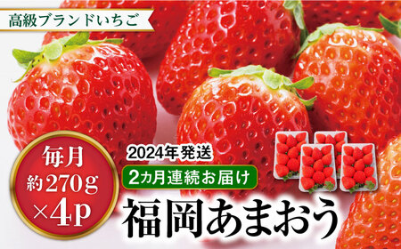 [全2回定期便][先行予約・2024年1月中旬より順次発送] あまおう いちご 1,080g ( 約 270g × 4パック ) 糸島市 / 株式会社HSP-テクノ グランデ 等級 福岡県産 