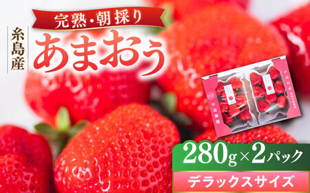 糸島産 完熟あまおう 280g×2パック (デラックスサイズ) 糸島市 / 小河農園 いちご フルーツ 果物 [AJN001] いちごいちごいちごいちごいちごいちごいちごいちご