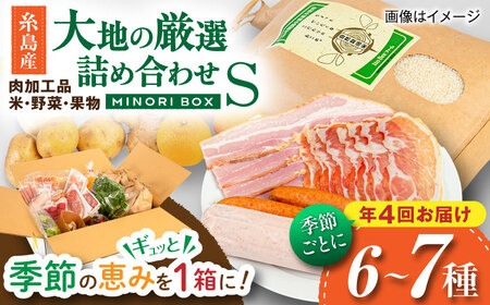 [全4回定期便]糸島産 肉 米 野菜 果物 厳選詰め合わせ MINORI BOX Sサイズ[季節ごとに年4回お届け] 糸島市 / emma.Inc / 米 肉 野菜 果物 詰め合わせ 