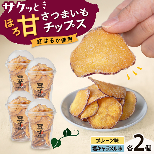 入江農園 さつまいもチップス(プレーン味・塩キャラメル味 各2個)4個入り 糸島市 / いとのKIKORI[AFR004]