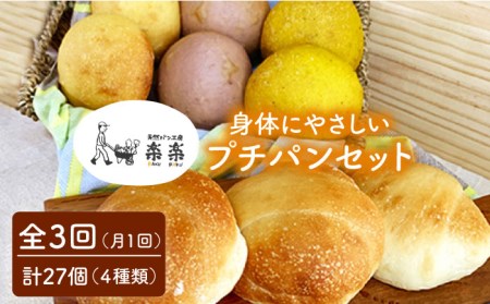 [ 全3回 定期便 ]身体がよろこぶ プチ パン セット ( 卵 / 乳製品 不使用 )[糸島][天然パン工房楽楽][いとしまごころ]