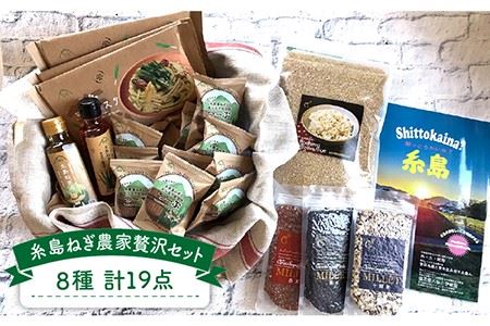 糸島ねぎ農家贅沢セット 9種20点[糸島市][Carna] [ALA020] ねぎ 詰め合わせ ネギ油 ラー油 パスタ 乾麺 スープ 玄米 米 本 詰め合わせ ネギ油 ラー油 パスタ 乾麺 スープ 玄米 赤米 黒米 十穀米 本 ムック