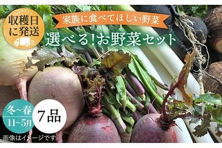 選べる!オーガニック野菜7品セット[糸島市][オーガニックナガミツファーム] [AGE033] 野菜 やさい 詰め合わせ 旬 季節 朝採れ 畑直送 春 冬 やさい 詰め合わせ 旬 季節 朝採れ 畑直送 春 冬