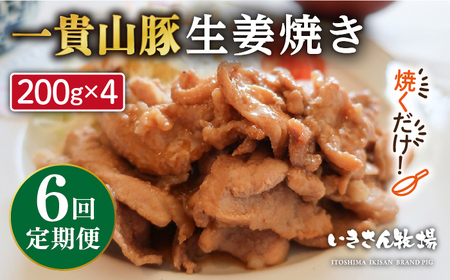 [全6回定期便]焼くだけ定番おかず!一貴山豚 生姜焼き 4パック 糸島市 / いきさん牧場[AGB017] 豚肉生姜焼き 豚肉冷凍 豚肉焼くだけ 豚肉子供も 豚肉福岡 豚肉定期便