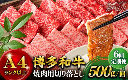 [全6回定期便]博多和牛 牛肉 焼肉 500g[株式会社MEAT PLUS]那珂川市 牛肉 肉 黒毛和牛 ブランド牛 国産 BBQ バーベキュー 焼肉 牛焼肉 牛肉 和牛 博多和牛 [GBW020]73000 73000円