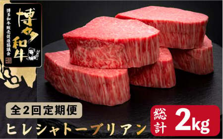 【全2回定期便】博多和牛 ヒレ シャトーブリアン 200g×5枚＜久田精肉店＞那珂川市 シャトーブリアン シャトーブリアン シャトーブリアン シャトーブリアン [GDE029] 400000 400000円