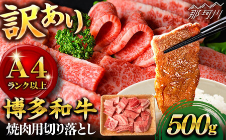 [訳あり]博多和牛 焼肉 切り落とし 500g[株式会社MEAT PLUS]那珂川市 牛肉 肉 黒毛和牛 ブランド牛 国産 BBQ バーベキュー [GBW117]11000 11000円