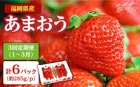 [全3回定期便]1~3月発送『自然環境農法』で育てた福岡県産あまおう 約285g×2パック[おおきべりー株式会社]那珂川市 いちごあまおう 人気 いちご 苺 九州産 九州産 福岡 博多あまおう 福岡 フルーツ フルーツ くだもの 果物 苺 国産 [GZE003]39000 39000円