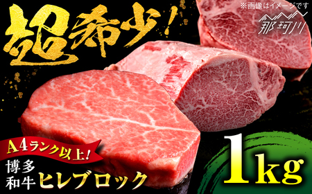 [希少部位!]博多和牛 ヒレ ブロック 1kg [肉のくまもと屋]那珂川市