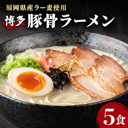 福岡県産ラー麦100%使用!博多グルメ代表とんこつラーメン(5食分)