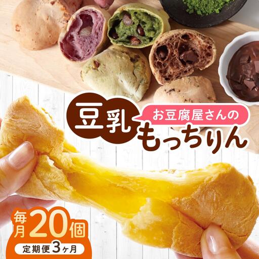 [定期便・全3回]濃厚豆乳&コラーゲン入り お豆腐屋さんの豆乳もっちりん 20個セット
