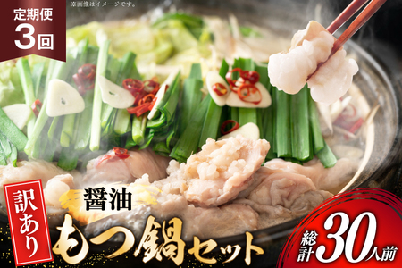 [3回定期便] もつ鍋 訳あり 博多 醤油もつ鍋 10人前 2人前 × 5セット 3回 定期便 総計30人前 [MEAT PLUS 福岡県 宇美町 um40azp010046]