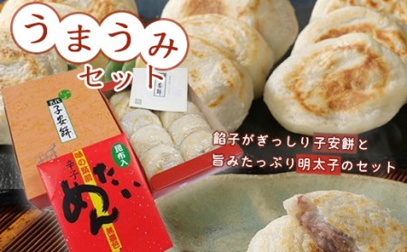 うまうみセット / 子安餅 辛子明太子 和菓子 もち 焼餅 お茶菓子 福岡県 特産