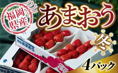 福岡産あまおう冬4パック 先行予約※2024年12月上旬から2025年1月下旬に順次発送予定 AX002