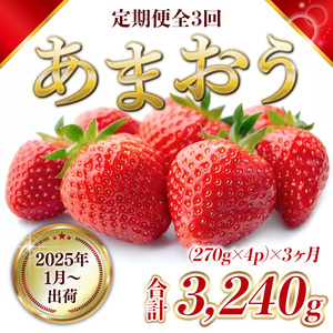 [定期便全3回]福岡県産 あまおう 3240g 先行予約 2025年1月より順次発送