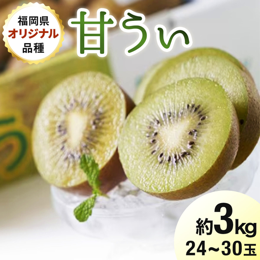 【先行予約】福岡限定!ブランドキウイ「甘うぃ(あまうぃ)」約3kg箱(24-30玉)(篠栗町)【NF006】
