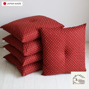 小桜 座布団 日本製 銘仙判 55×59 赤 5枚セット ｜ 座布団 座布団 座布団 座布団 座布団 