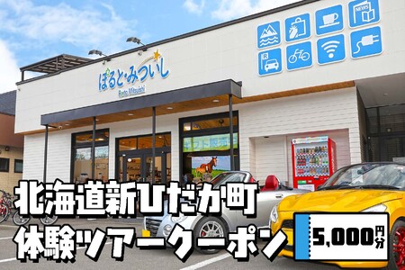 北海道 新ひだか町 体験 ツアー クーポン 5,000円分 日高 三石 釣り 星空 観賞 日高山脈 眺望ツアー 馬 サラブレッド 牧場 見学