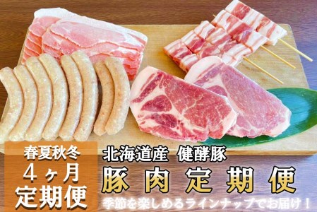 [定期便4回] 健酵豚 季節を楽しむ豚肉定期便