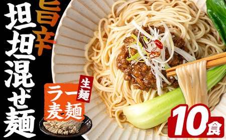 ＼期間・数量限定!/ 訳あり! ラー麦麺 坦坦混ぜ麺 (10食) 麺類 担々麺 坦坦 混ぜ ラー麦 スープ ゴマ 風味 国産豚 旨味 旨辛 ねりごま 豚白湯 簡単調理 福岡県 辛さ控えめ [FUKUOKA MIOTSUKUSHI]as55-004