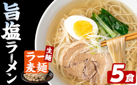ラー麦麺 塩ラーメン (5食) 麺 麺類 しお しおラーメン ラー麦 スープ 細麺 ストレート麺 生麺 簡単調理 福岡県 3000円 [FUKUOKA MIOTSUKUSHI]as55-014