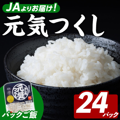 [パックご飯]福岡県産米 元気つくし(計24パック) お米 コメ おこめ こめ 元気つくし 小分け 白米 ごはん ご飯 福岡県産 ブランド 常温 常温保存 金のめし丸 非常用 保存食 備蓄 防災 [農産物直売所ほたるの里]as52-036