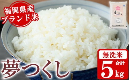 [無洗米]福岡県産ブランド米「夢つくし」(5kg) 無洗米 米 お米 おこめ ごはん ゆめつくし ご飯 常温 福岡県産 ブランド米 常温 常温保存 おにぎり おむすび お弁当 ライス[朝ごはん本舗]as05-045