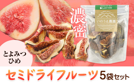 セミドライフルーツ 5袋セット とよみつひめ いのうえ農園 株式会社アジア開発貿易[30日以内に出荷予定(土日祝除く)]福岡県 ドライフルーツ いちじく イチジク 無花果 フルーツ くだもの 果物 スイーツ