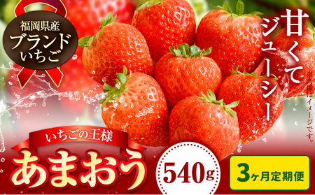 いちご あまおう 先行予約 いちご 大量 540g 選べる発送時期 定期便 フルーツ[3ヶ月定期便(1月2月3月に1回ずつ)]苺 旬 くだもの 果物 福岡県 小竹町