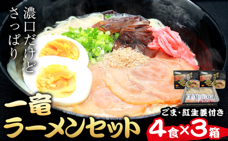 一竜ラーメンセット 合計12食 (4食入×3箱) 株式会社木村食品[90日以内に出荷予定(土日祝除く)]福岡県 小竹町 ラーメン らーめん 麺 スープ付き 送料無料