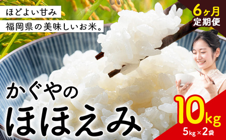 【6ヶ月定期便】米 かぐやのほほえみ 10kg 白米 《お申込み月の翌月から出荷開始》 福岡県 小竹町 お米 ブレンド米 国産