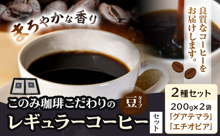 コーヒー 珈琲 珈琲豆 レギュラーコーヒー 豆タイプ セット 2種 このみ珈琲[30日以内に発送予定(土日祝除く)]ギフト 福岡県 鞍手町 送料無料