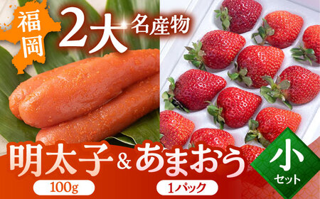 [2024年12月上旬より発送]福岡産 あまおう & ふくや 味の明太子[小] 桂川町/南国フルーツ株式会社[ADBW001]あまおう 明太子 福岡 セット