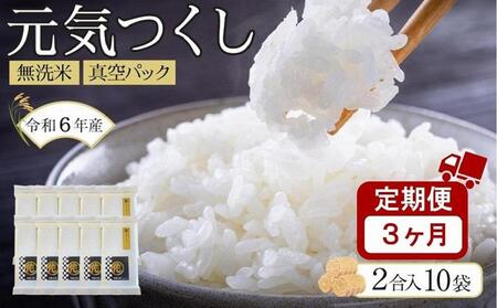 [令和6年産新米][3ヶ月定期便]元気つくし無洗米真空パック300g(2合)×10袋(計3kg×3回)[米 お米 元気つくし こめ 定期便 真空パック 小分け 包装 ギフト プレゼント 贈答 備蓄 防災 備蓄米 備蓄食品 人気 国産 ブランド米 福岡県 筑前町 ふるさと納税]