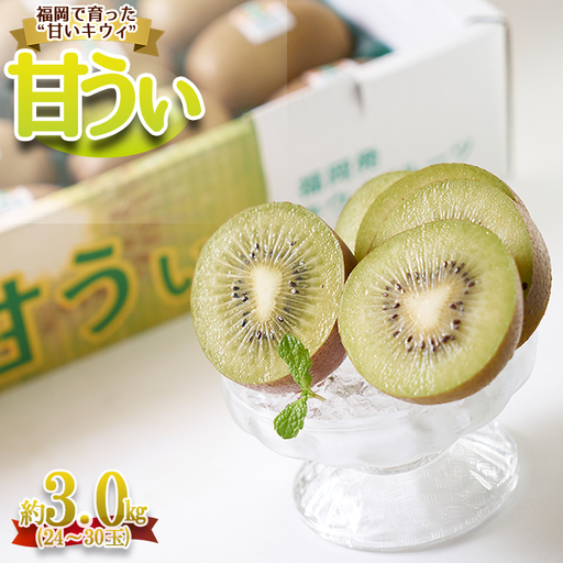 福岡限定!ブランドキウイ「甘うぃ(あまうぃ)」約3kg箱(24-30玉) 3V21