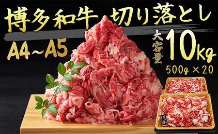 限定 牛肉 博多和牛 A4〜A5 切落とし 合計10kg(500g×20p)肩ロース 赤身 バラ カルビ 配送不可:離島 牛肉炒め物 お肉 バラ(カルビ)