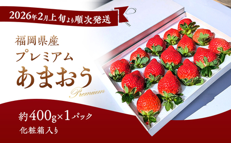 あまおう [2026年2月上旬より順次発送]化粧箱入り プレミアムあまおう 約400g×1パック [ギフト・お祝い・贈答用] イチゴ 苺 いちご 果物 福岡県産 ※配送不可:離島