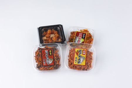きのこのキムチと野菜キムチの食べ比べ4品セット(エノキムチ・シメチャンジャ・カクテキ各120g・白菜キムチ150gセット)