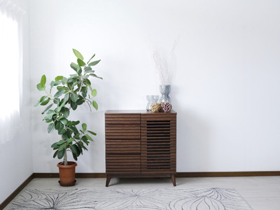 【開梱・設置】アゼル 80cm サイドボード（ブラウン）　AX004