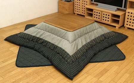 和モダンこたつ掛敷セットゆかり（205×285）（ブラック）　AA152