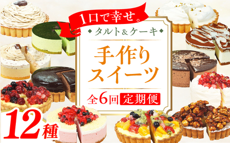 [全6回定期便]12種のケーキ・タルト スイーツ定期便 けーき ベリー 抹茶 モンブラン 苺 ザッハトルテ ラムレーズン お菓子 冷凍 広川町 / イートウェル株式会社 [AFAK034]