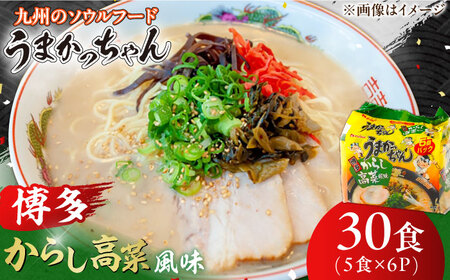 うまかっちゃん 博多からし高菜風味 30食 (5袋×6パック) / ラーメン らーめん とんこつ インスタント うまかっちゃん [AFAR015]