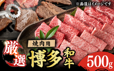 [和牛の旨味を堪能!]博多和牛 焼肉用 500g 焼肉 国産和牛 博多和牛 和牛 BBQ 焼肉用 肉 にく ニク カルビ ロース モモ 広川町/株式会社MEAT PLUS [AFBO069]