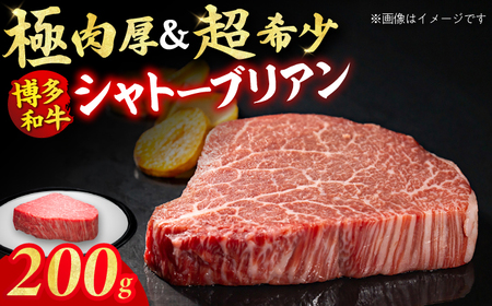 [ダイヤモンドカットで希少部位を堪能!]博多和牛 ヒレ シャトーブリアン 200g×1枚 牛肉 ステーキ お歳暮 お中元 贈答用 シャトーブリアン ヒレ ステーキ 赤身 父の日 母の日 敬老の日 希少 レア 広川町 / 久田精肉店株式会社 [AFBV023]