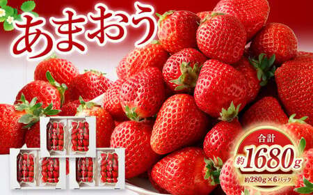 [2025年2月発送][香春町 大容量 数量限定] あまおう 約280g×6パック 計1680g いちご 苺 イチゴ ベリー 果物 フルーツ お取り寄せ デザート おやつ