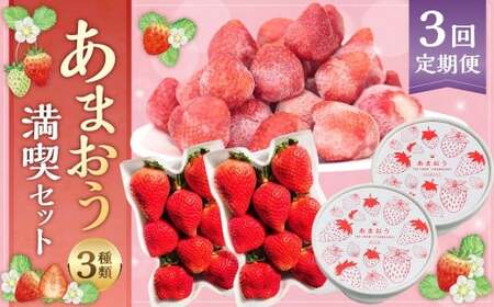 [予約受付 ・ 3回定期便] あまおう 満喫セット (フレッシュあまおう ・ ジェラート ・ 冷凍) [2026年3月上旬〜8月発送予定] 苺 いちご 果物 果実 フルーツ ジェラート セット 国産 九州 福岡県 香春町 冷蔵 冷凍