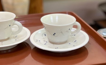数珠玉文 コーヒーカップ セット(2客)